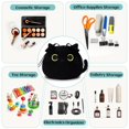 thumbnail image 4 of Bolsa de maquillaje Cantustime Funny Cat de gran capacidad, color negro, 4 of 7