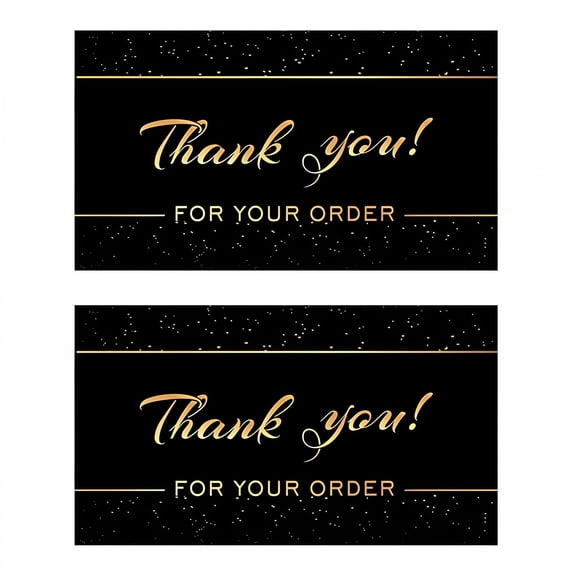 CCOCC 100pcs Black Gold Thank You for Supporting My Small Business Cards,Thank You Cards,2 x 3.5 Inch