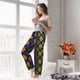 thumbnail image 5 of Fotbe Mardi Gras Shiny Green Purple Pantalones de Pijama para Mujer, Pantalones de Dormir, Pantalones Pj con Cordón y Bolsillos-Medium, 5 of 6