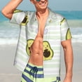 thumbnail image 5 of Lsque Avocado of a Hear pattern Hawaiian Shirt for Men, Unisex Summer Beach Casual Short Sleeve Button Down Shirts-Large, 5 of 9