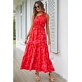 thumbnail image 4 of Vestido PRETTYGARDEN Maxi Rojo Floral de Un Hombro XXL, 4 of 8