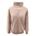 thumbnail image 4 of larppty Womens Half Zip Oversized Sweatshirts Fleece Hoodies 2025 Trendy Long Sleeve Pullover Tops Y2k Fall Outfits (Khaki, M), 4 of 8