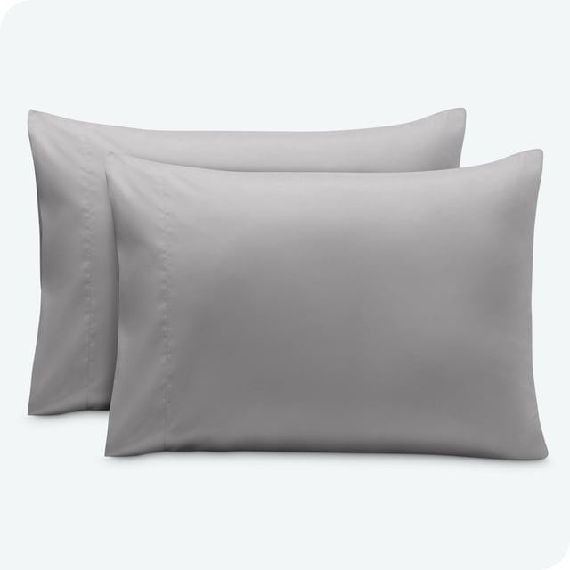 Bare Home Pillowcase Set - Envelope Closure - Premium 1800 Collection - Double Brushed - Ultra Soft - King Size 20x40, Light Gray, 2 Count