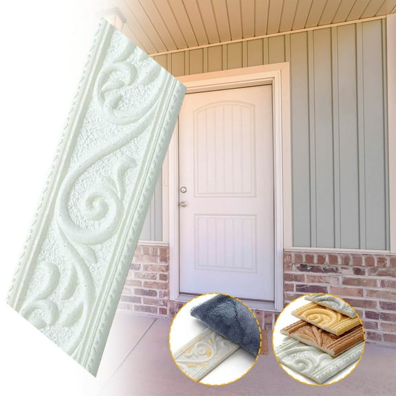 Thickened Peel and Stick 3D Embossed Wall Trim Molding, 90.5" × 2.36" Self-Adhesive Waterproof Decorative Wall Border Strip, Modern Home Wall Edge & Background Decor