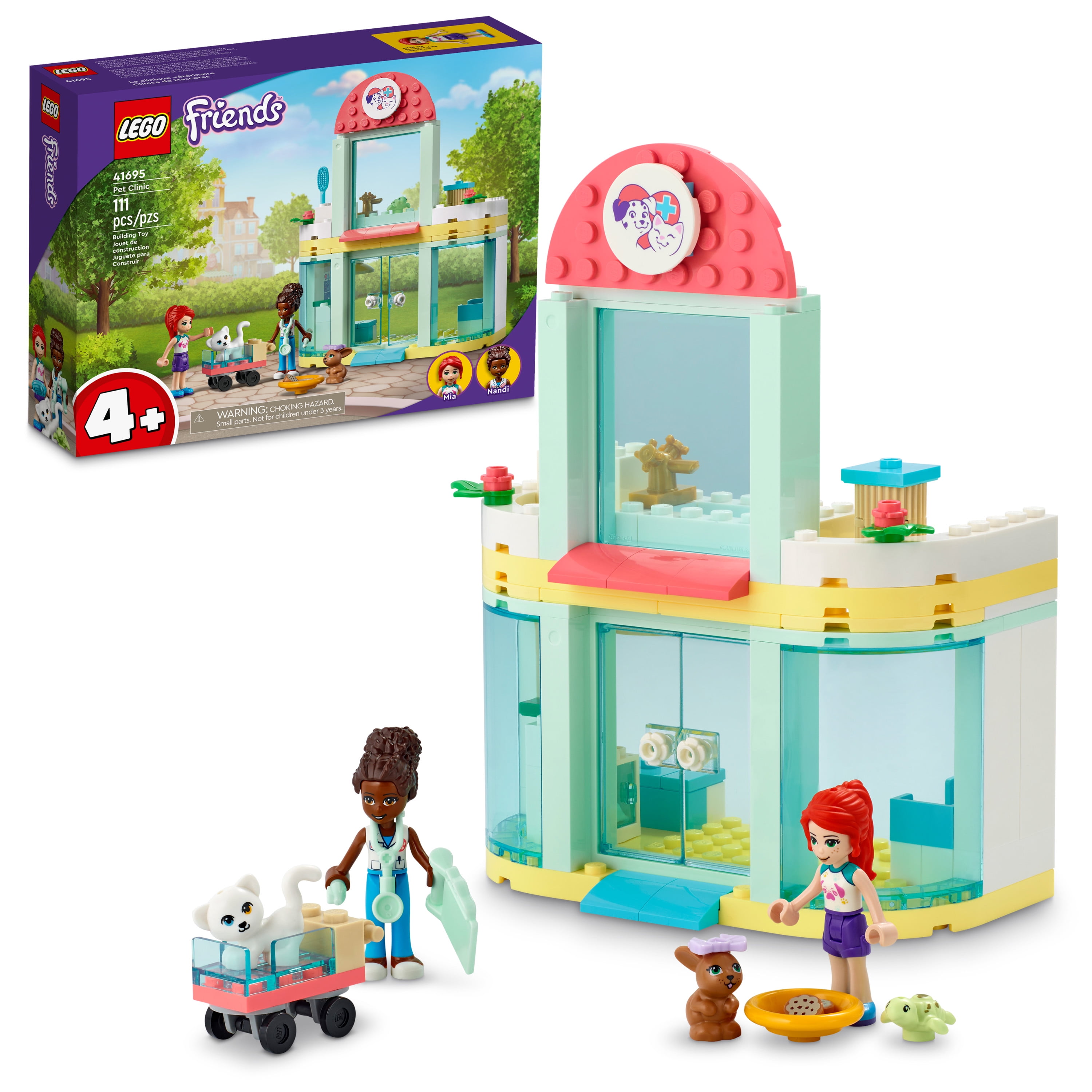 LEGO Friends Pet Clinic 41695 Building With 2 Mini-Dolls Including Mia, Plus Cat and Rabbit Toys; Creative Gift for Aged 4 and up (111 Pieces) - Walmart.com