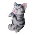 thumbnail image 2 of Estatua colgante de animal, figura de resina, adorno de jardín de hadas, decoración de borde de terrario gatito gris, 2 of 9