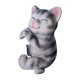 thumbnail image 2 of Estatua colgante de animal, maceta y jarrón, animales abrazables, maceteros colgantes, hada gatito gris, 2 of 9