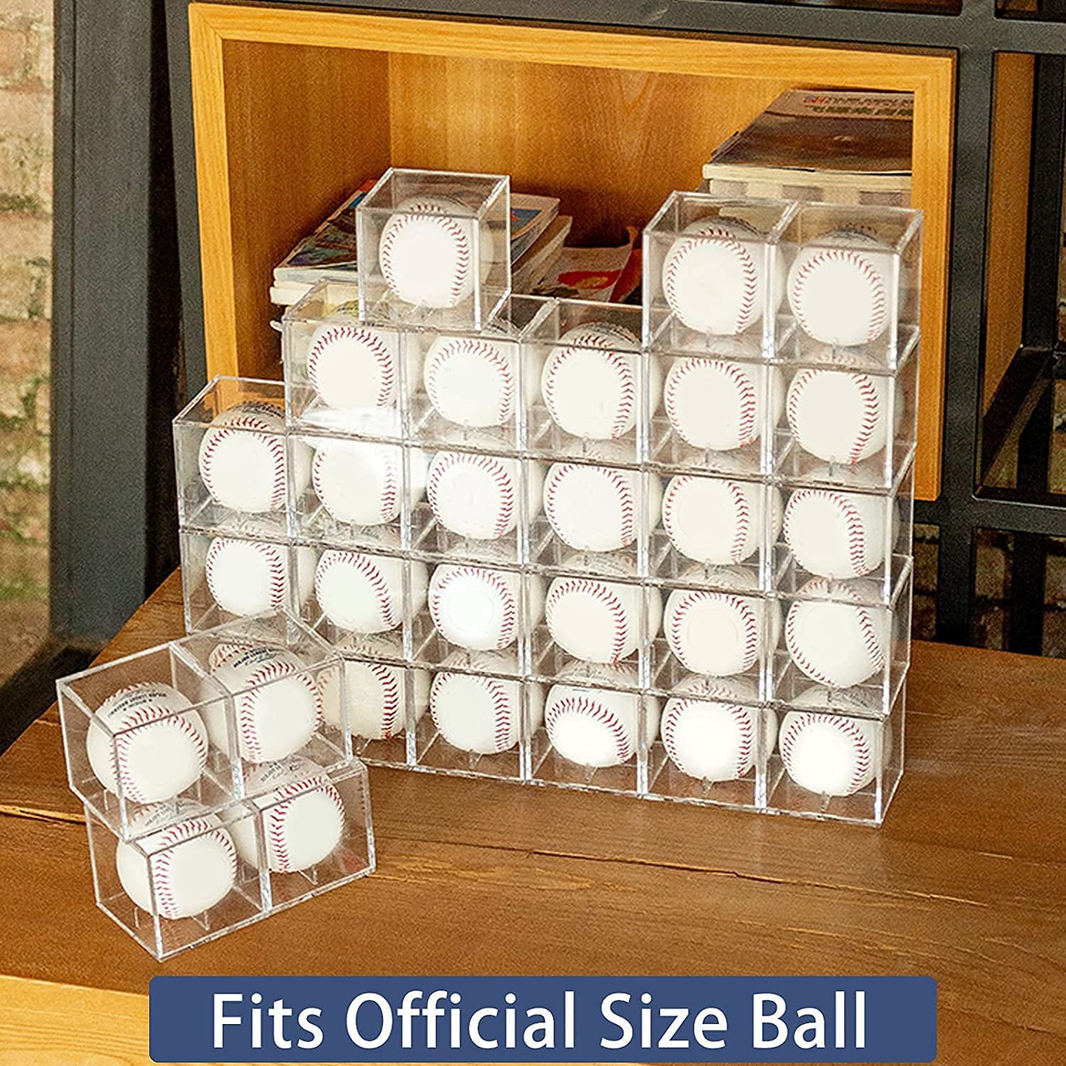 UV Protected Acrylic Cube Baseball Holders Display Zone Baseball ...