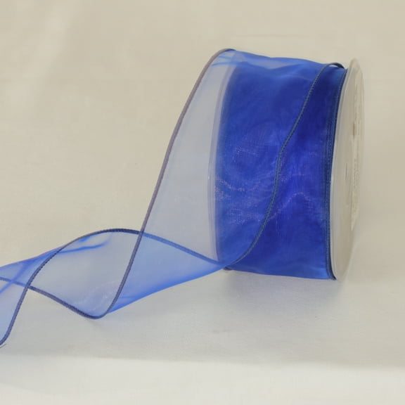 The Ribbon People Royal Blue Organza Wired Edge Craft Ribbon 2" x 27 Yards
