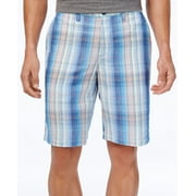 Tommy Bahama NEW Blue Men's Size 32 Corfu Plaid Zipper Fly Shorts