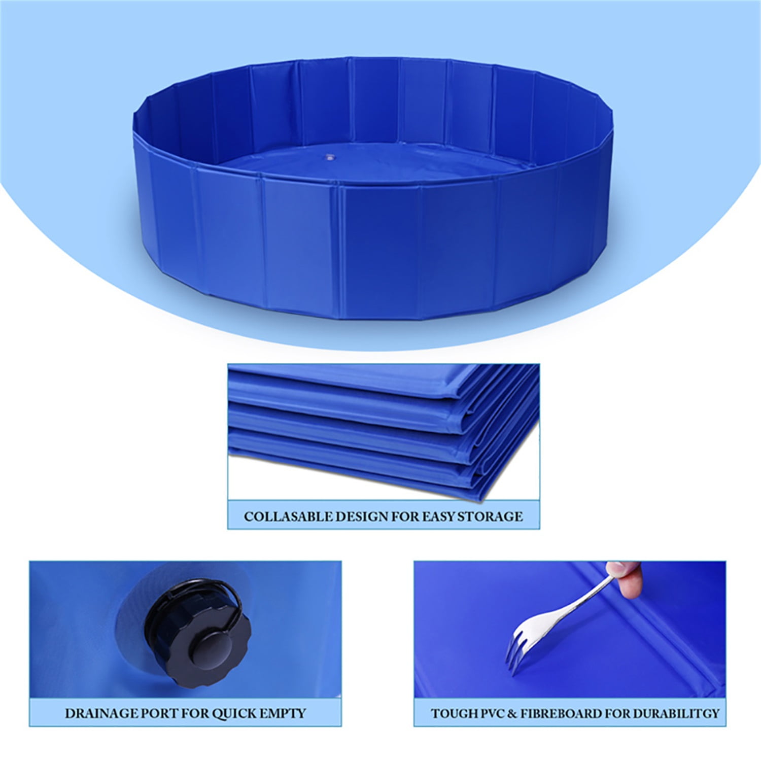 Pefilos Foldable Doggie Swimming Pool for Backyard PVC Outdoor Bathing Tub Dog Pools for Large Small Dogs, Blue M Pefilos Foldable Doggie Swimming Pool for Backyard PVC Outdoor Bathing Tub Dog Pools for Large Small Dogs, Blue M