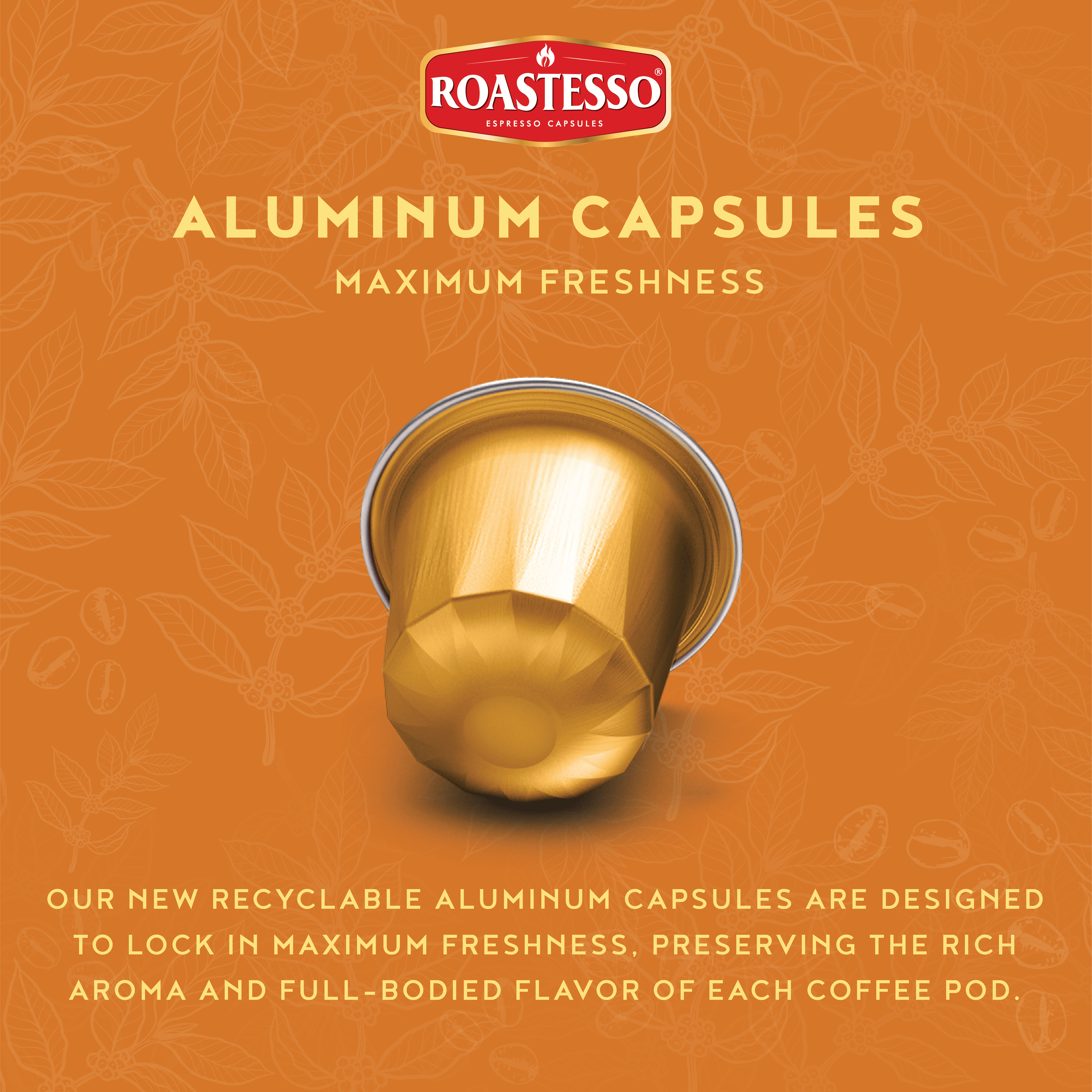 Roastesso Coffee Natural Caramel Flavored Nespresso Capsules Compatible OriginalLine Espresso Pods, Intensity 7 (40 Count)