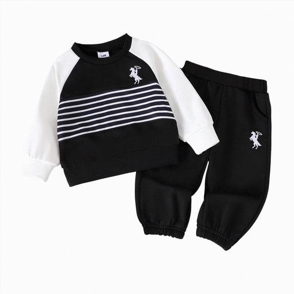 mgoYE Toddler Boy Clothes Baby Boys Fall Winter Outfits Long Sleeve Sweatshirt Top Jogger Pants Set Boys Outfit Set