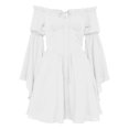 thumbnail image 6 of Renaissance Dress Women Long Bell Sleeve Off Shoulder Chiffon A Line Flowy Corset Dress Victorian Fairy Dresses, 6 of 6