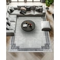 thumbnail image 2 of Grey Framed Area Rugs for Living Room Washable Rugs Boho Moroccan Area Rug Soft Neutral Geometric Bohemian Carpet Distressed Indoor Rug for Bedroom Dining Room Office Foldable Nonslip Rug, 2 of 9