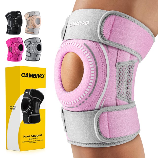 Rodillera CAMBIVO Elite Motion Series para mujer y hombre con estabilizadores laterales, rodillera rotuliana para desgarro de menisco, soporte para aliviar el dolor de rodilla, correr, baloncesto y ha