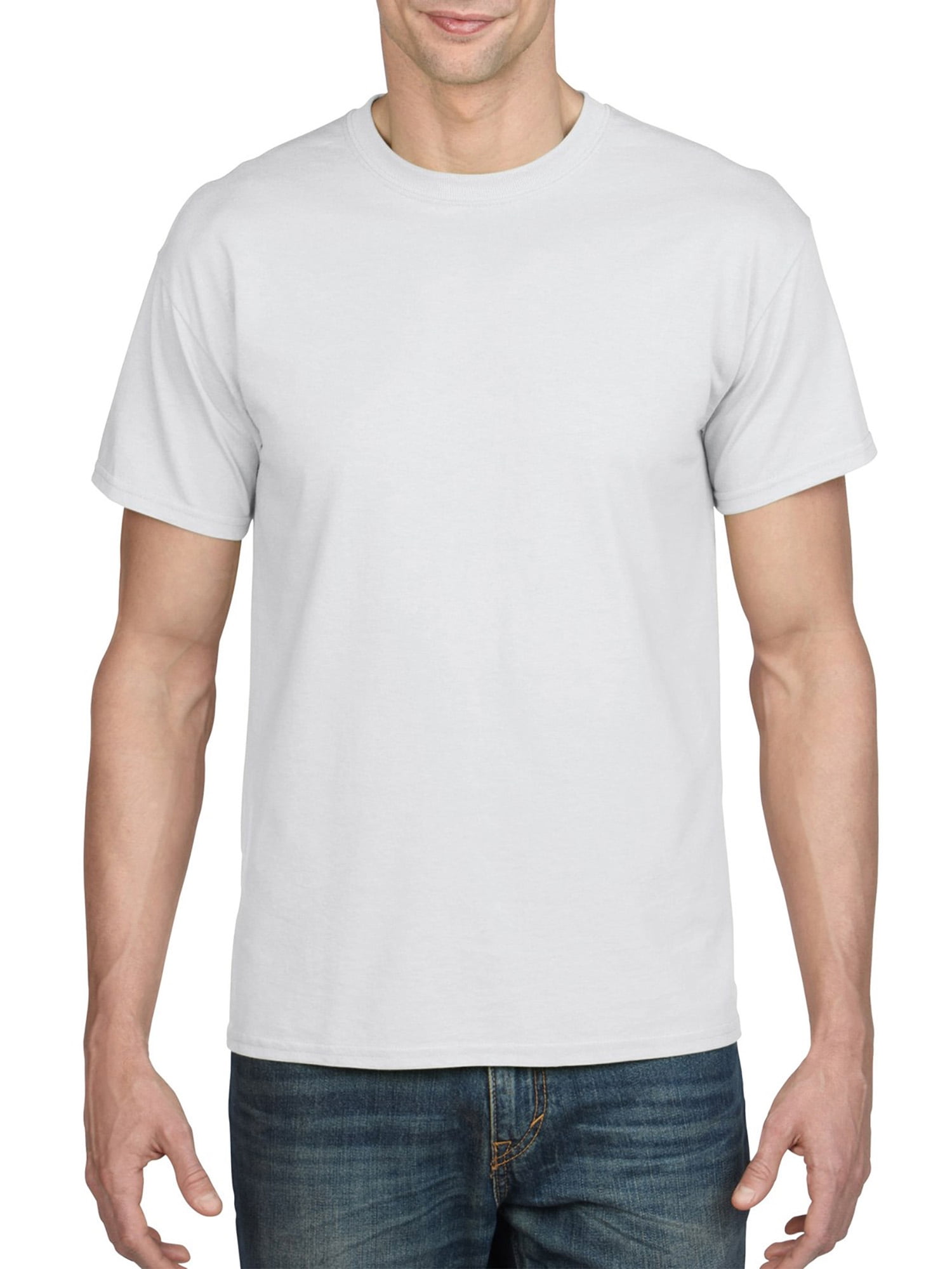 Gildan Adult Cotton Short Sleeve White Crew T-Shirt, 1-Pack, L