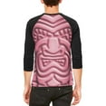 thumbnail image 2 of Tiki God Pink Face Luau Mens Raglan T Shirt White-Black MD, 2 of 2