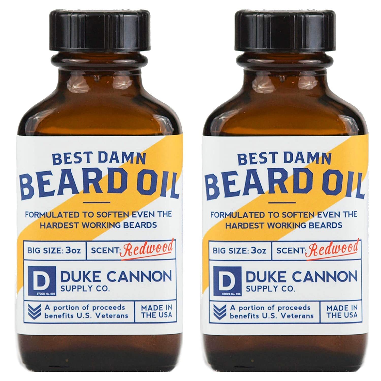 . Best Beard Oil, 3oz Redwood Scent (2 Pack) / Made with Natural and