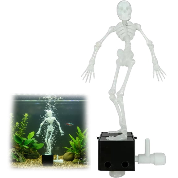 Clearance Dancing Skeleton Aquarium Bubbler โ Interactive Fish Tank Decor without 1-Meter Air Hose, Adjustable Bubbles, Funny Gift for All Fish Lovers