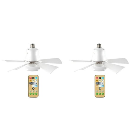 

MOVAWAKY Fan Light With Remote Ceiling Fan With Light Thin Fan Light Ceiling Fan Light Hidden Fan Universal Joint Lamp Holder Family Summer Bedroom Living Room Ceiling Light 2PCS