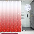 thumbnail image 1 of Rideau de Douche Rouge en Lin Texturé, Rideaux de Douche Ombrés, Ensemble de Rideau de Douche avec Crochets, Rideau de Douche Blanc Hydrofuge, Rideaux de Douche pour Salle de Bain Hôtel Femmes Femme, 72x72 Pouces, Red Rio, 1 of 5