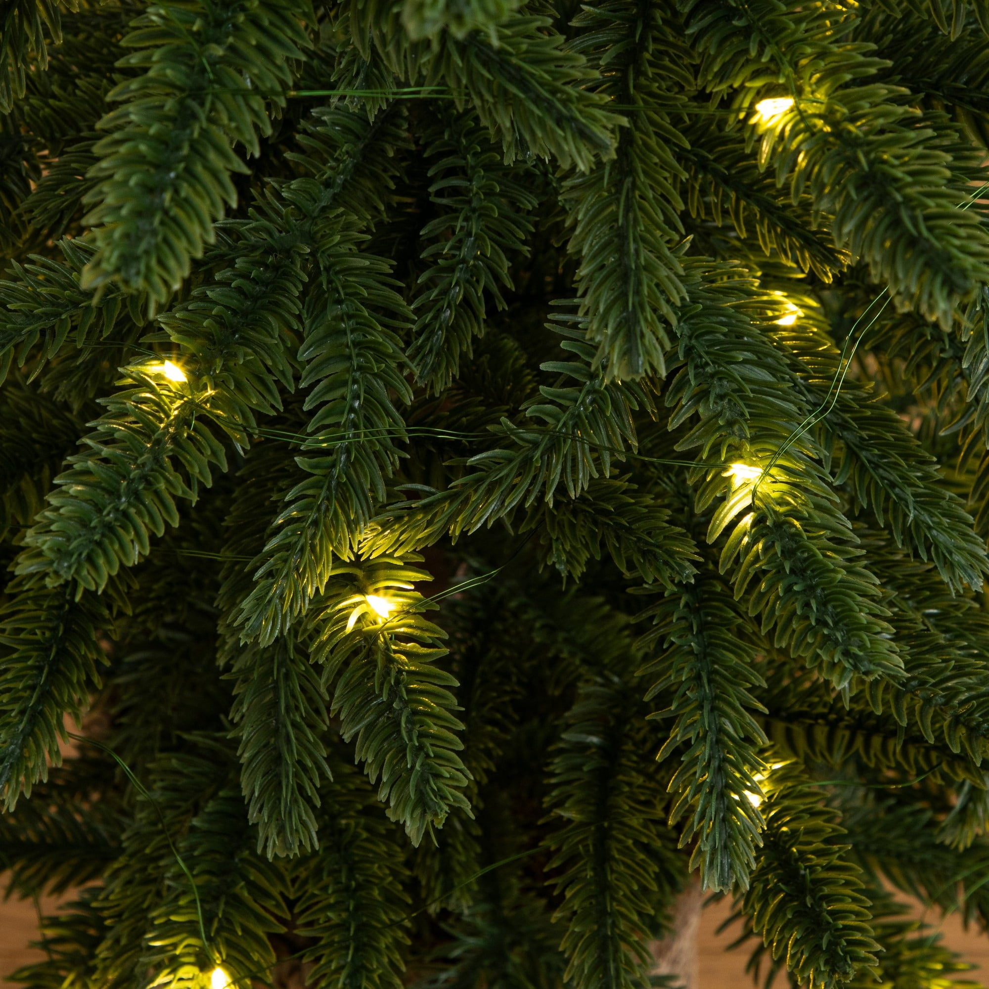 3ft. Pre-Lit Artificial Christmas Tree with 60 LED Lights in Hyacinth Basket