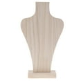 thumbnail image 6 of Natural Wood Unpainted Mannequin Bust for Necklace Jewelry Display M-26.5cm, 6 of 7