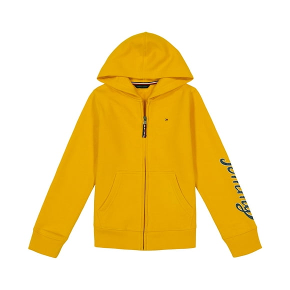 Sudadera con capucha Tommy Hilfiger, forro polar con cierre completo, para niña de 7 años