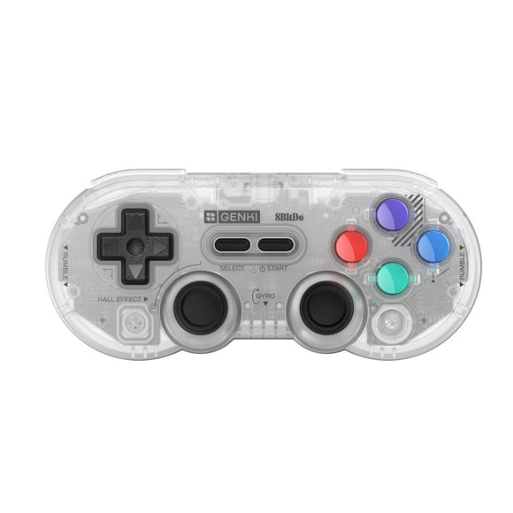 GENKI x 8BitDo PocketPro Portable Wireless Game Controller with Hall Effect Joysticks Rumble, Gyro, USB-C Cable Gamepad for Portable Consoles, Switch, Windows, Mac OS, Android, Steam Deck