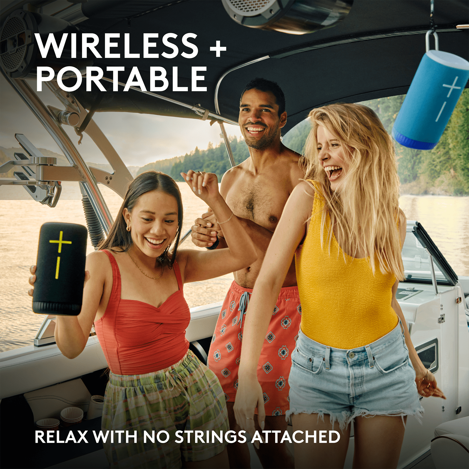 ULTIMATE EARS EVERBOOM Wireless Bluetooth Portable Speaker, Big Bass and Immersive 360-Degree Sound, Floatable Waterproof Speaker IP67, up to 20-Hour Battery and 180 ft (55 m) Range, Charcoal Black