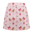 thumbnail image 6 of Yuyamidu Pink Christmas Print Ladies Athletic Skorts for Tennis Golf High Waisted Sports Skirts Stretchy Fabric, Built-in Shorts, Breathable, Holiday Themed, Holiday Outdoor Sports Activities, 6 of 8