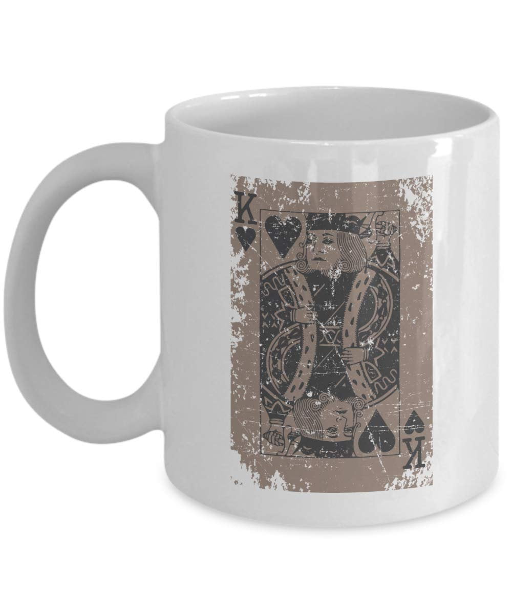 Vintage Distressed King Of Hearts Playing Cards Themed Coffee & Tea