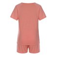 thumbnail image 5 of QATAINLAV Two-Piece Outfits for Women 2025 Short Sleeve V Neck Shirts and Shorts Lounge Set Loose Casual Drawstring Shorts Suits With Pockets Mother's Day Gifts Orange M, 5 of 6