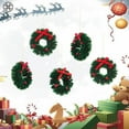 thumbnail image 4 of Luxtrada 10/5 Pcs 2.4inch Mini Christmas Wreaths Dollhouse Miniature Christmas Tree Decoration Garland Wreath Mini Craft Wreaths Winter Snow Ornaments, 4 of 10