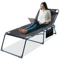 thumbnail image 4 of Oversize Outdoor Chaise Lounge Sunbathing Chair Support 350lbs Folding Sun Lounger for Beach Poolside Lawn, 4 of 9