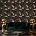thumbnail image 3 of Peel and Stick Wallpaper Metallic Gold Ginkgo Leaf Ebony Wall Mural 17.7in x 9.8ft Self Adhesive Removable Wall Paper Renter Friendly Wallpaper for Nursery Bedroom Cabinets, 3 of 8