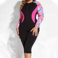 thumbnail image 7 of DHFJKG Womens Swimsuit Rash Guard One Piece Full Coverage Long Sleeve Zip Front Swimwear Floral Printed Bathing Suit For Swimming Diving Surfing Knee Length Cozy Beachwear, 7 of 7