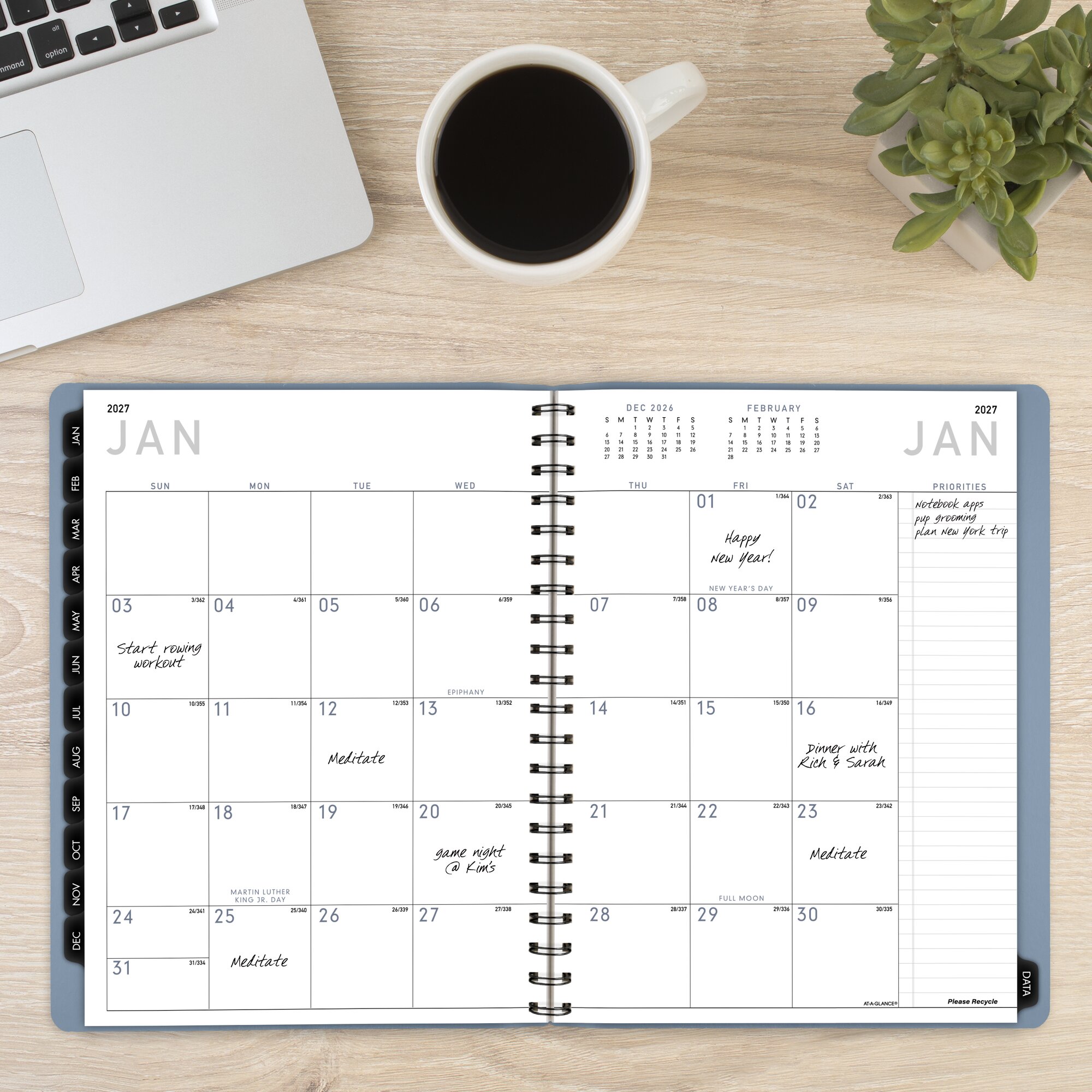 AT-A-GLANCE Contemporary 2026 Weekly Monthly Planner Drizzle Large 8 14 x 11 -