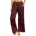 thumbnail image 3 of QATAINLAV Womens Christmas Pajama Pants Casual Elastic Waist Sleep Bottom Trousers Fashion Plaid Straight Leg Pj Pants Xmas Gift Multicolor XXXXXL, 3 of 8