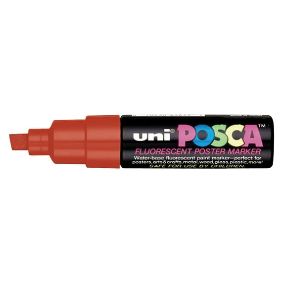 SSWBasics 1/4" Tip Water Based Paint Marker - Fluorescent Orange- Car Markers for Dealership and Retail Use - Car Window Markers for Cars - Durable Windshield Markers Ideal for Advertising and Display