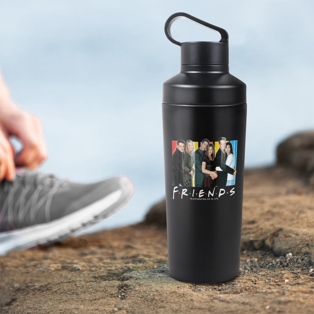 Friends Official It's All About Friends 18 oz Insulated Water Bottle, Leak Resistant, Vacuum Insulated Stainless Steel with 2-in-1 Loop Cap
