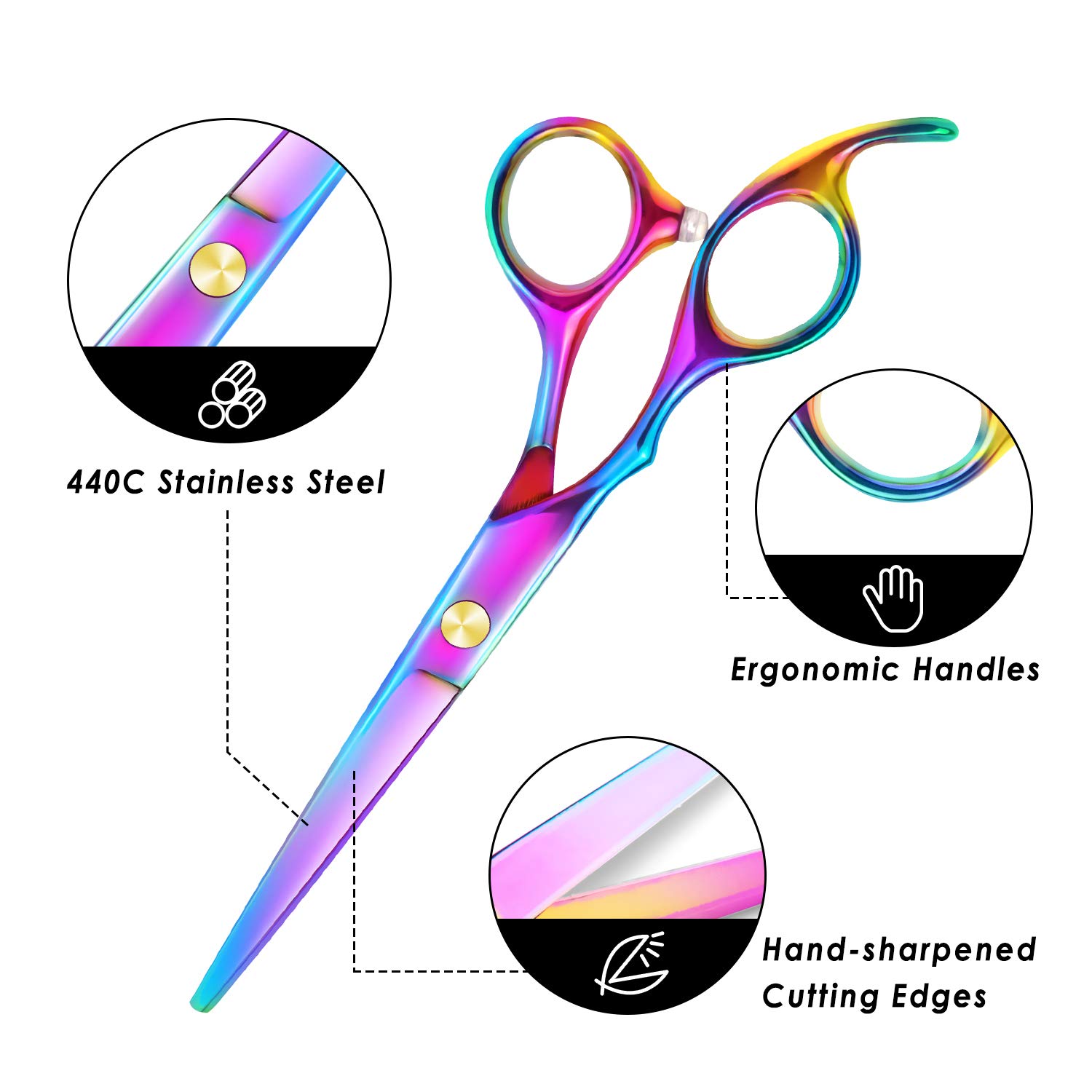 Hair Cutting Scissors/Shears, Professional Hair Shears - 6.7" Barber Haircut Scissors For Hair Cutting, Cool Coloring Hair Scissors For Men/Women