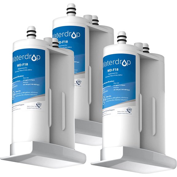 Waterdrop Refrigerator Water Filter Replacement for EWF01, FC-300, FC300, EFF-6018A, 241988703, 3 Filters