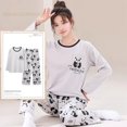 thumbnail image 3 of Conjunto de pijama anudado para Mujer, ropa de dormir de tigre de dibujos animados para adolescentes, Moda de Primavera y otoño, 3XL, 3 of 4