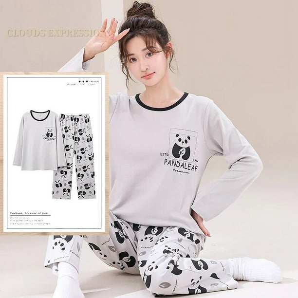 Conjunto de pijama anudado para Mujer ropa de dormir de tigre de dibujos animados para adolescentes Moda de Primavera y otono 3XL Walmart en linea
