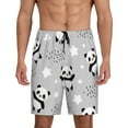 thumbnail image 2 of Picia Pandas Pajama Shorts for Men, Men's Pajama Bottoms, Sleepwear,Short Pajama Pants-Small, 2 of 9