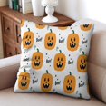 thumbnail image 3 of Halloween Throw Pillow Covers Happy Halloween Ghost Boo Spooky Pillow Cases Throw Cushion Cover Cushion Cases for Living Room Decor,16x16 Inch (2Pcs), 3 of 6