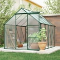 thumbnail image 3 of 6x8 FT Polycarbonate Greenhouse Raised Base And Anchor Aluminum Heavy Duty Walk-in Greenhouses For Outdoor Backyard In All Season,Green 6*8FT, 3 of 9