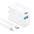 thumbnail image 1 of Cargador Dual USB y Tipo C 20W Cable Carga y Datos Tipo C Lightning IP 1m, 1 of 9